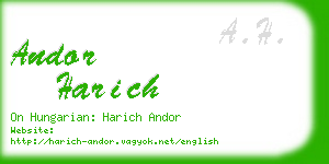 andor harich business card